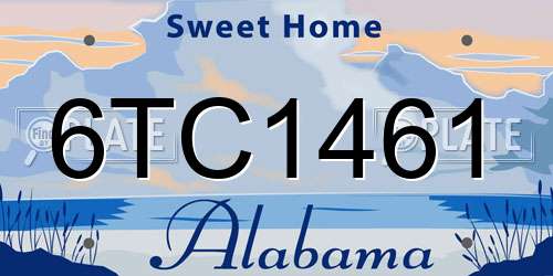 6TC1461 Alabama License Plate