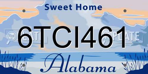 6TCI461 Alabama License Plate
