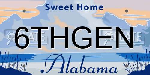 6THGEN Alabama License Plate