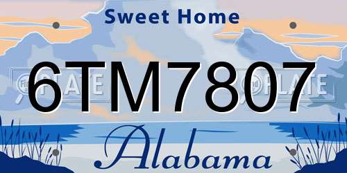 6TM7807 Alabama License Plate
