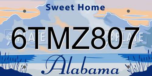 6TMZ807 Alabama License Plate