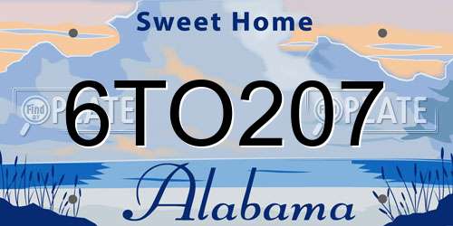 6TO207 Alabama License Plate