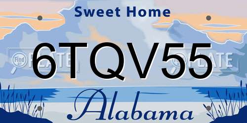 6TQV55 Alabama License Plate