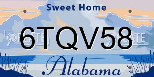 6TQV58 Alabama License Plate