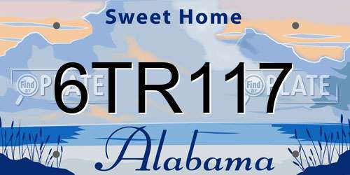 6TR117 Alabama License Plate