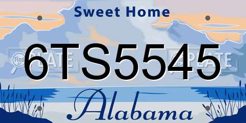6TS5545 Alabama License Plate