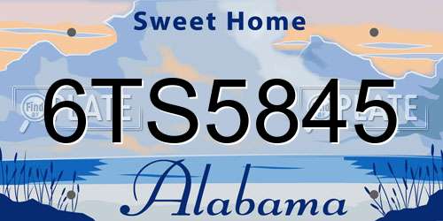 6TS5845 Alabama License Plate