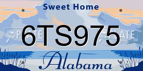 6TS975 Alabama License Plate