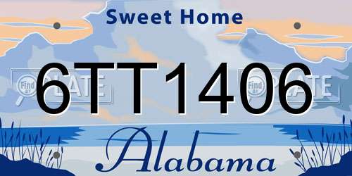 6TT1406 Alabama License Plate