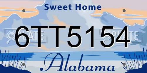 6TT5154 Alabama License Plate