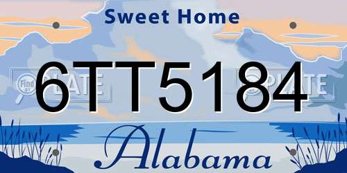 6TT5184 Alabama License Plate