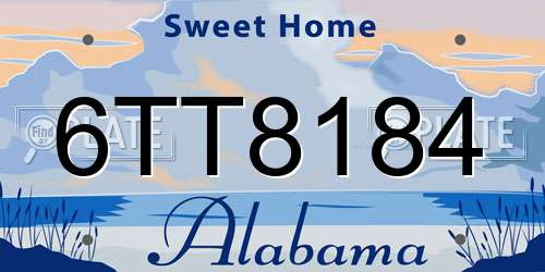 6TT8184 Alabama License Plate