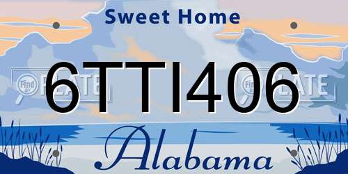 6TTI406 Alabama License Plate