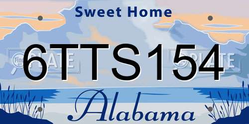 6TTS154 Alabama License Plate