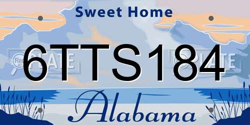6TTS184 Alabama License Plate