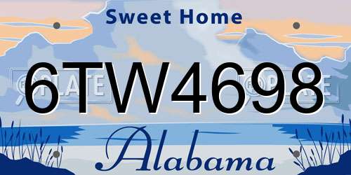 6TW4698 Alabama License Plate