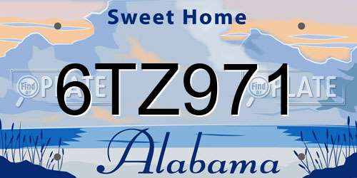 6TZ971 Alabama License Plate