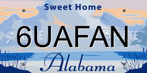6UAFAN Alabama License Plate