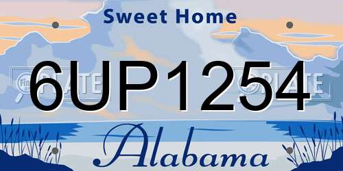 6UP1254 Alabama License Plate