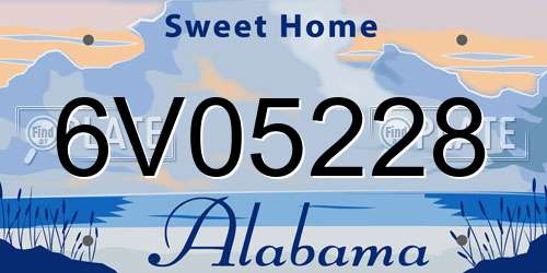 6V05228 Alabama License Plate