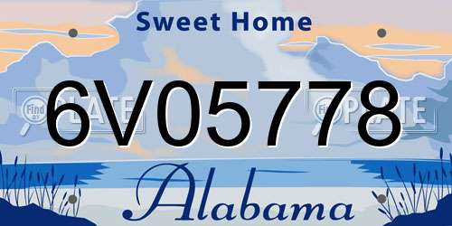 6V05778 Alabama License Plate