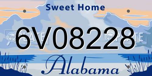 6V08228 Alabama License Plate