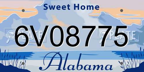 6V08775 Alabama License Plate