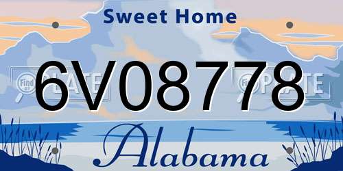 6V08778 Alabama License Plate