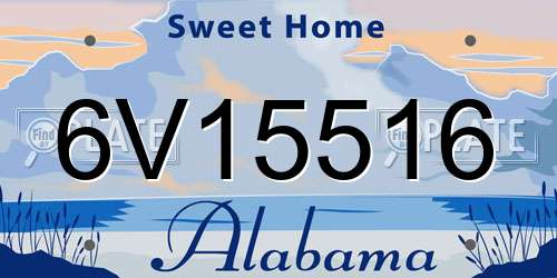 6V15516 Alabama License Plate