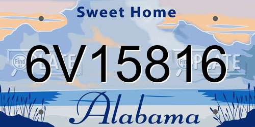 6V15816 Alabama License Plate