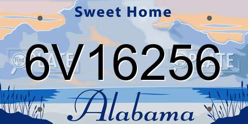6V16256 Alabama License Plate