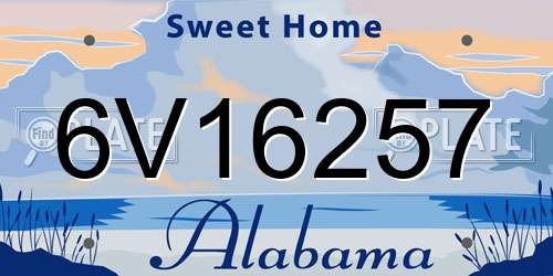 6V16257 Alabama License Plate