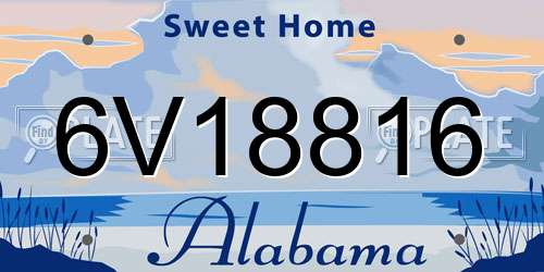 6V18816 Alabama License Plate