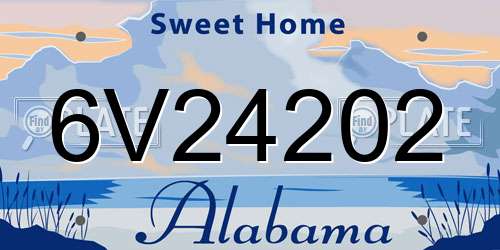 6V24202 Alabama License Plate