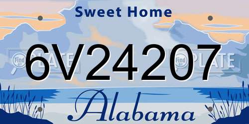 6V24207 Alabama License Plate