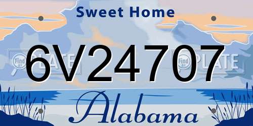 6V24707 Alabama License Plate