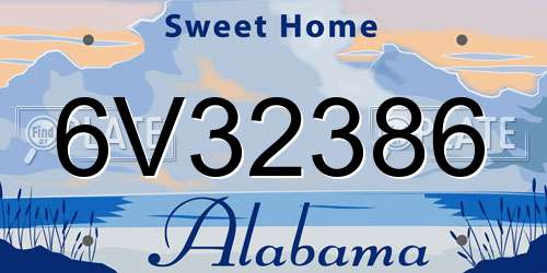 6V32386 Alabama License Plate