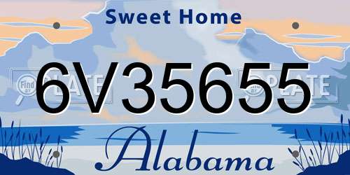 6V35655 Alabama License Plate