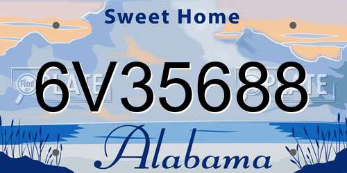 6V35688 Alabama License Plate