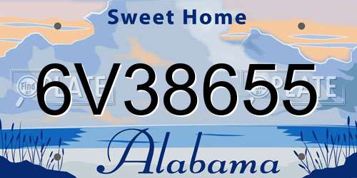 6V38655 Alabama License Plate