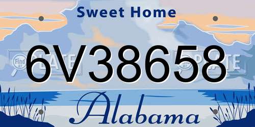6V38658 Alabama License Plate