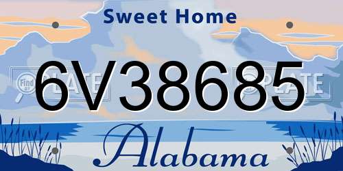 6V38685 Alabama License Plate
