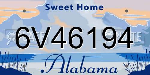 6V46194 Alabama License Plate