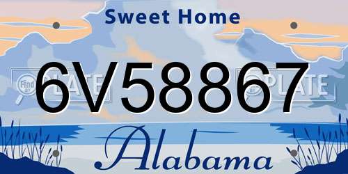 6V58867 Alabama License Plate