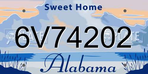 6V74202 Alabama License Plate