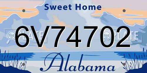 6V74702 Alabama License Plate