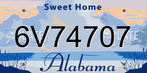 6V74707 Alabama License Plate