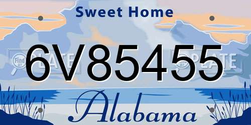 6V85455 Alabama License Plate
