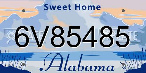 6V85485 Alabama License Plate
