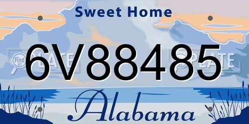 6V88485 Alabama License Plate